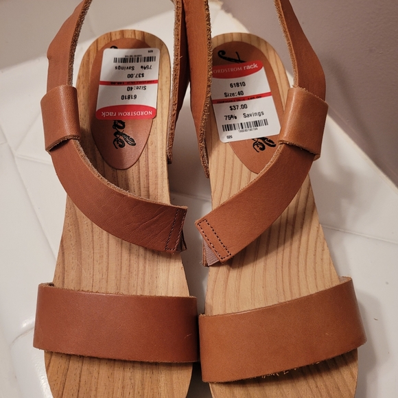 Free People leather strapped wedged sandals size 40 - Picture 4 of 12